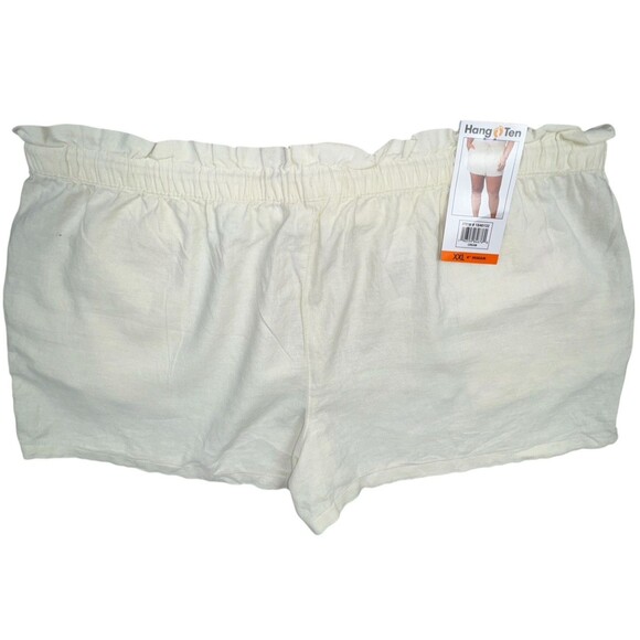Hang Ten Womens XXL Cream Linen Blend Summer Shorts 2XL New White - Picture 6 of 10